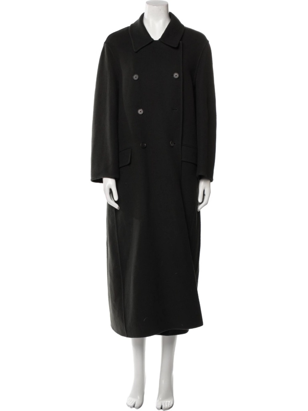 The Row Cashmere Black / Dark Grey Coat | Size S